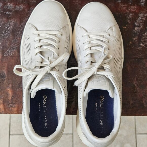Cole Haan Men's GrandPro Leather Sneakers, Lt Gray, Sz 10 - Picture 6 of 16